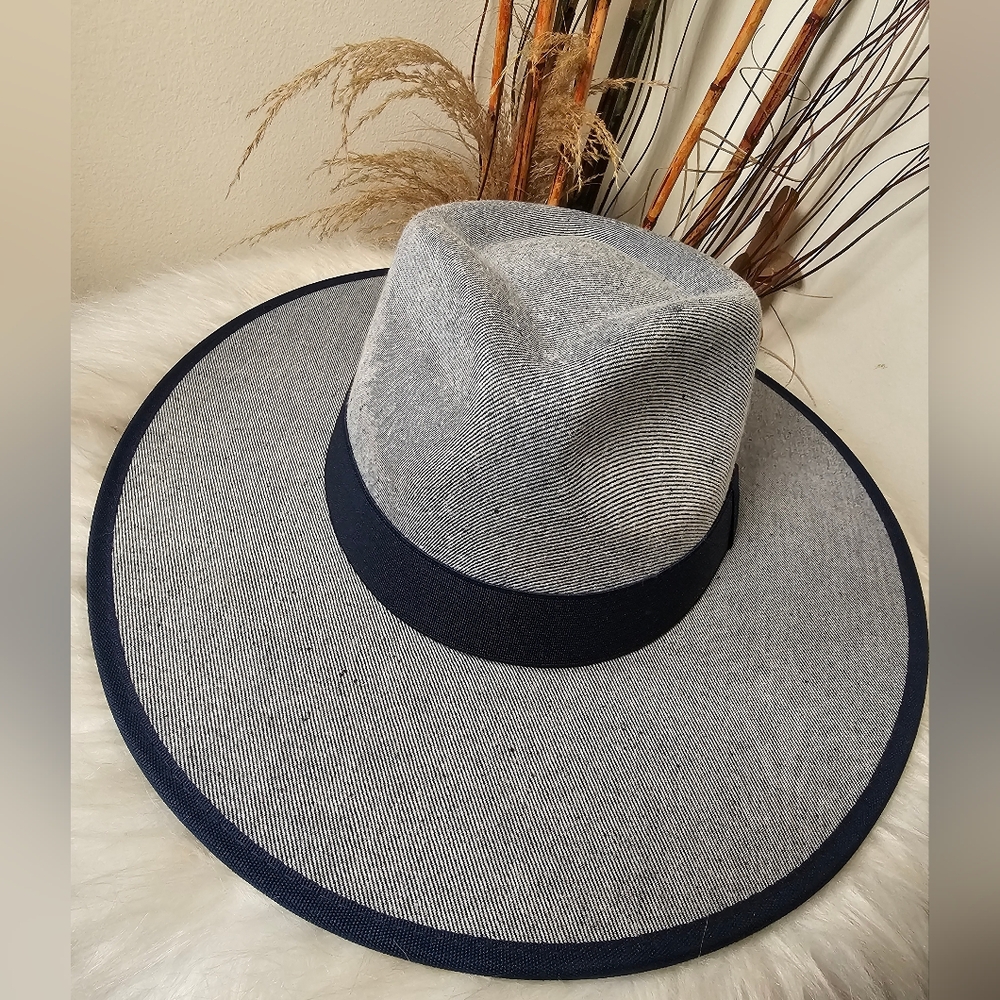 Wide Brim Denim Fedora HAT